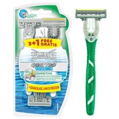 Одноразовые бритвенные станки Wilkinson Sword Quattro Titanium Sensitive, 4 ш. цена и информация | Косметика и средства для бритья | pigu.lt