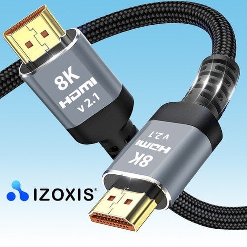 HDMI - HDMI kabelis 2m Izoxis HDMI 2.1 8K 60hz 4K 120Hz цена и информация | Kabeliai ir laidai | pigu.lt