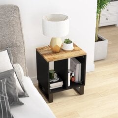 Šoninis staliukas, Mango masyvas/Apdirbta mediena, 40x31x46cm kaina ir informacija | Spintelės prie lovos | pigu.lt