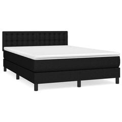 Кровать vidaXL, 140x200 см, черный цена и информация | Кровати | pigu.lt