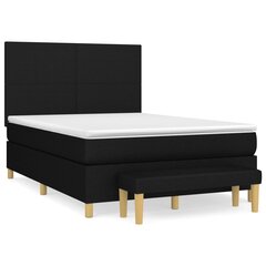 Кровать с пружинами и матрасом, черная, 140х200 см, ткань цена и информация | Кровати | pigu.lt