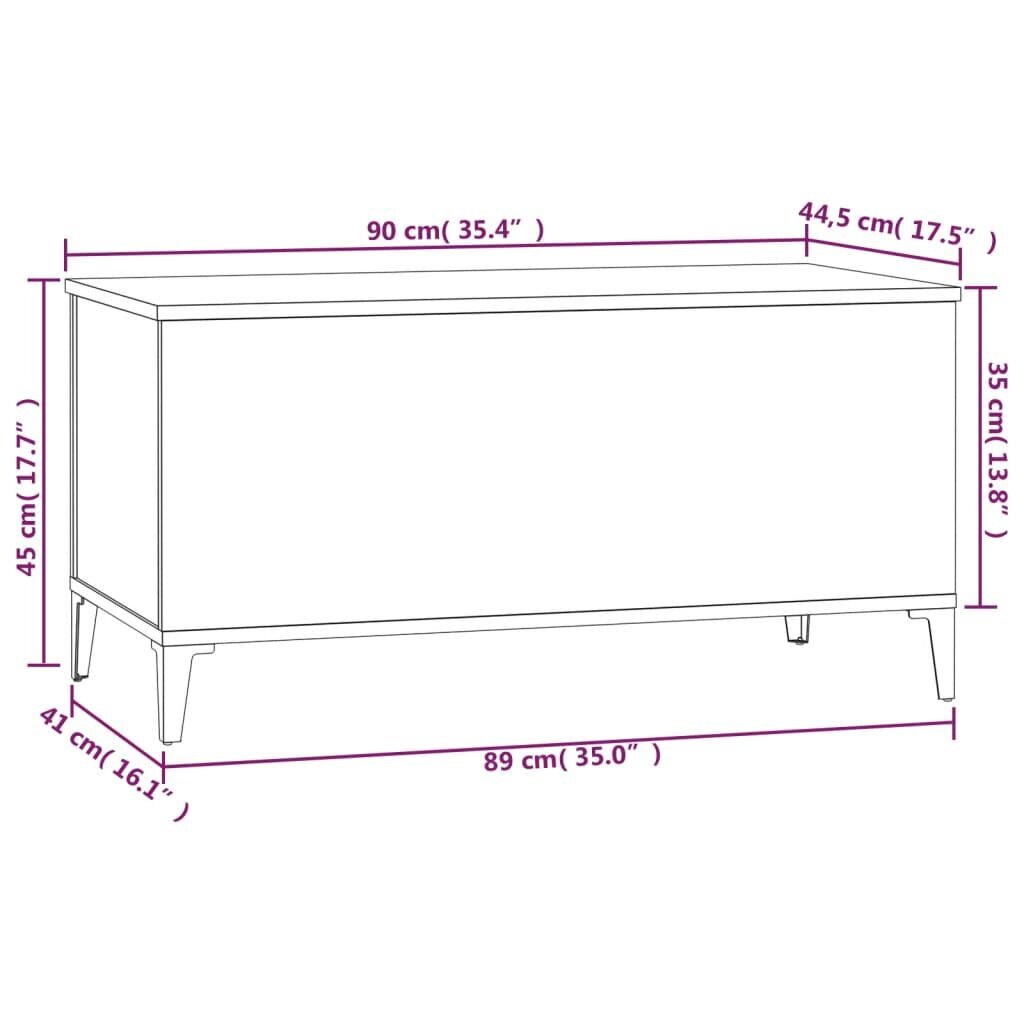 Kavos staliukas vidaXL,90x44,5x45cm, juoda цена и информация | Kavos staliukai | pigu.lt