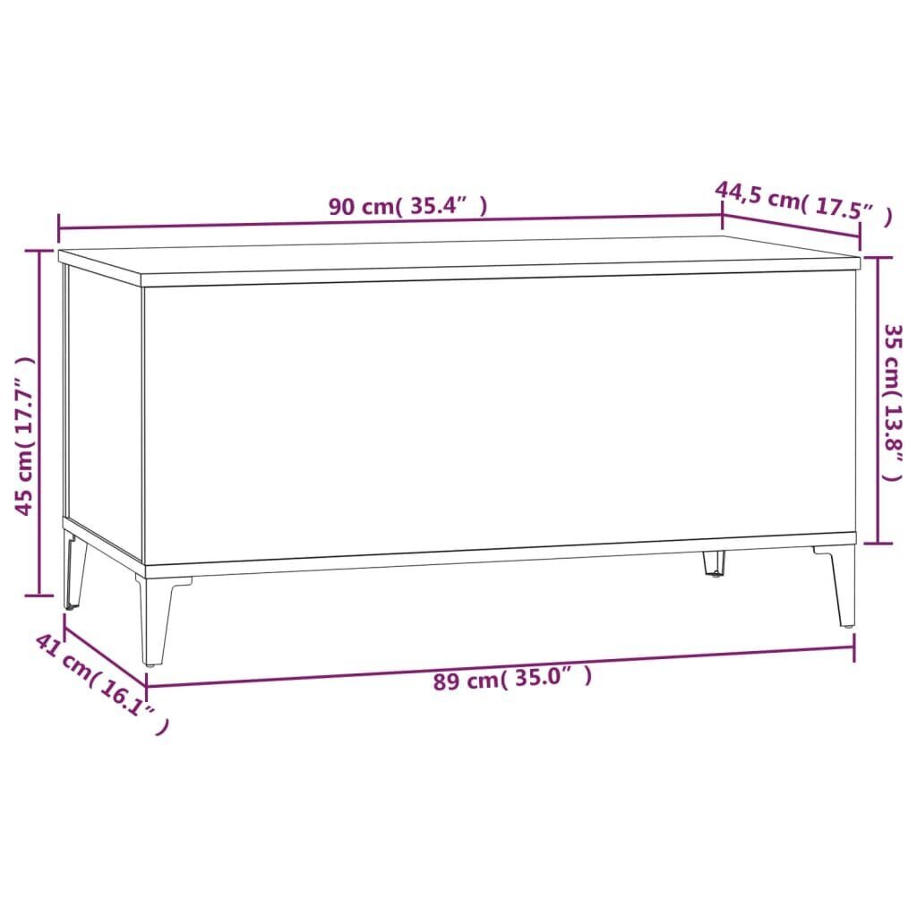 Kavos staliukas vidaXL, 90x44,5x45cm, balta kaina ir informacija | Kavos staliukai | pigu.lt