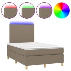 Кровать с пружинами/матрас/LED, серо-коричневая, 120x200 см, ткань цена и информация | Кровати | pigu.lt