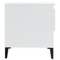 vidaXL Šoniniai staliukai, 2vnt., balti, 50x46x50cm, mediena, blizgūs kaina ir informacija | Kavos staliukai | pigu.lt