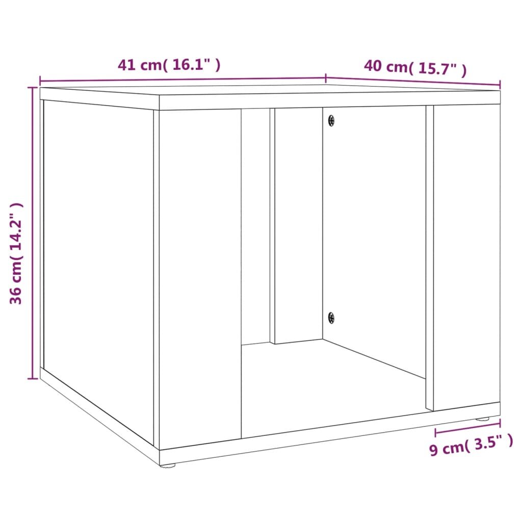 vidaXL Naktinis staliukas, baltas, 41x40x36cm, apdirbta mediena цена и информация | Spintelės prie lovos | pigu.lt