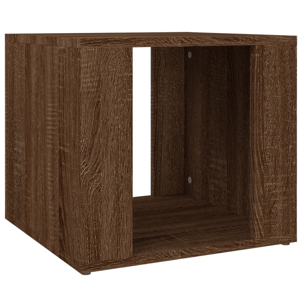 vidaXL Naktinis staliukas, rudas ąžuolo, 41x40x36cm, apdirbta mediena kaina ir informacija | Spintelės prie lovos | pigu.lt