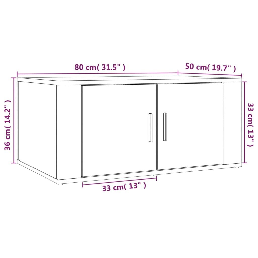 Kavos staliukas VidaXL, 80x50x36cm, balta kaina ir informacija | Kavos staliukai | pigu.lt