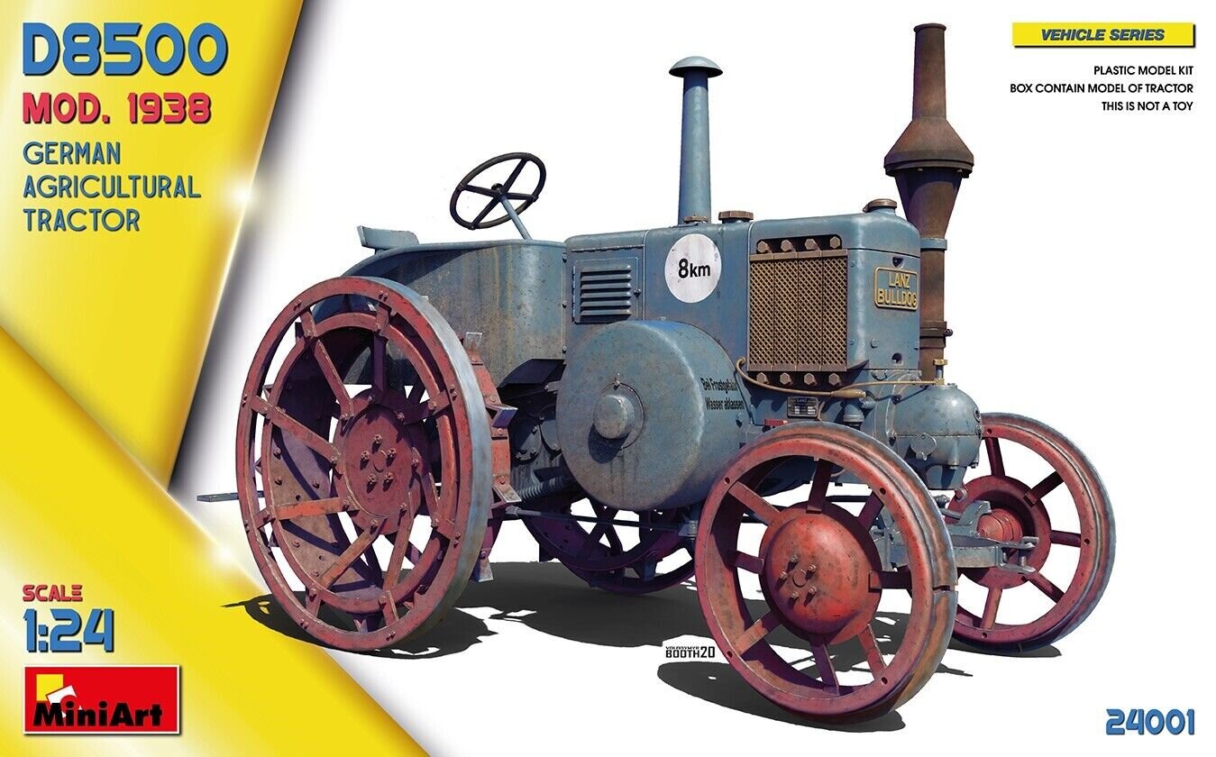 Klijuojamas modelis MiniArt 24001 German Agricultural Tractor D8500 Mod. 1938 1/24 kaina ir informacija | Klijuojami modeliai | pigu.lt