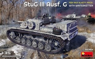 Klijuojamas modelis MiniArt 35362 StuG III Ausf. G Feb 1943 Alkett Prod. with Winterketten 1/35 цена и информация | Склеиваемые модели | pigu.lt