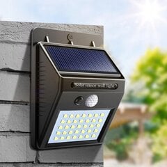 Fasadinis šviestuvas 100 lm maitinamas saulės energija 20 LED kaina ir informacija | Lauko šviestuvai | pigu.lt