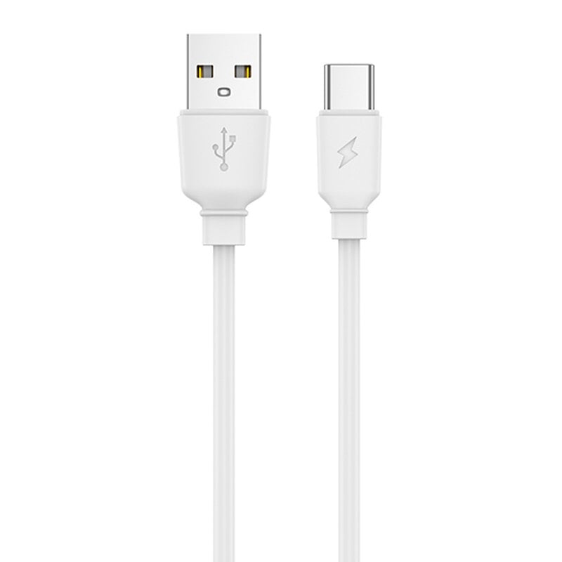 Jellico B15 Patvarus-Minkštas Universalus USB-C prie USB duomenų ir greitas 3.1A įkroviklio laidas 1m baltas kaina ir informacija | Kabeliai ir laidai | pigu.lt