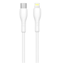 Jellico B9 duomenų ir greito PD 30 W įkroviklio kabelis Tvirtas ir lankstus iPhone ir iPad Lightning iki USB-C 1 m baltas kaina ir informacija | Kabeliai ir laidai | pigu.lt