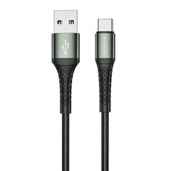 Jellico B12 nailoninis pintas universalus USB-C prie USB duomenų ir greitas 3.1A įkroviklio laidas, 2 m juodas kaina ir informacija | Kabeliai ir laidai | pigu.lt