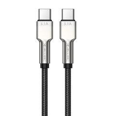 Jellico B8 nailono pintas cinko lydinio jungtis USB-C prie USB-C duomenų ir PD greito 66 W įkroviklio laidas, 1 m juodas kaina ir informacija | Kabeliai ir laidai | pigu.lt