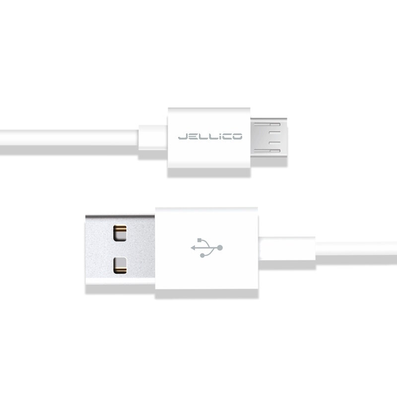 Jellico KDS-50 patvarus PVC universalus mikro USB prie USB duomenų ir ypač greitas 5A įkroviklio laidas, 1 m baltas kaina ir informacija | Kabeliai ir laidai | pigu.lt