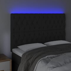 Galvūgalis su LED vidaXL, Aksomas, 144x7x118/128cm, juoda kaina ir informacija | Lovos | pigu.lt