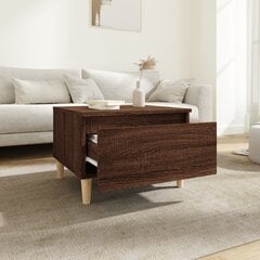 vidaXL Šoninis staliukas, rudas ąžuolo, 50x46x35cm, apdirbta mediena kaina ir informacija | Kavos staliukai | pigu.lt