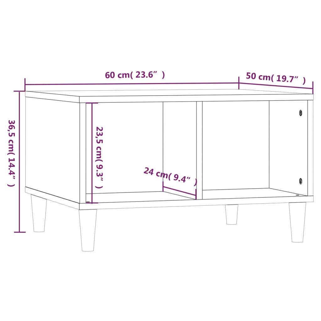 Kavos staliukas vidaXL, 60x50x36,5cm, balta kaina ir informacija | Kavos staliukai | pigu.lt