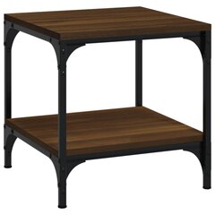 vidaXL Šoninis staliukas, rudas ąžuolo, 40x40x40cm, apdirbta mediena kaina ir informacija | Kavos staliukai | pigu.lt