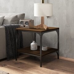vidaXL Šoninis staliukas, rudas ąžuolo, 40x40x40cm, apdirbta mediena kaina ir informacija | Kavos staliukai | pigu.lt