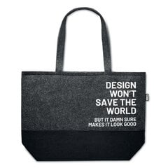 Eko-veltinio pirkinių krepšys Design won't save the world kaina ir informacija | Pirkinių krepšiai | pigu.lt
