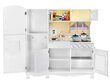 Didelė medinė virtuvė su orkaite ir šaldytuvu, Jokomisiada kaina ir informacija | Žaislai mergaitėms | pigu.lt