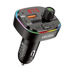 Трансмиттер iKaku KSC-693 Bluetooth FM / MP3 + 2x USB QC 3.0 3.1A + USB-C PD 20W, авто зарядка USB Play, черная цена и информация | FM-модуляторы | pigu.lt