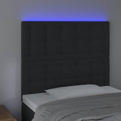 Galvūgalis su LED vidaXL, Aksomas, 100x5x118/128cm, juoda цена и информация | Кровати | pigu.lt