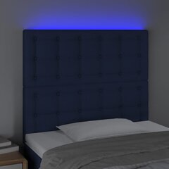 Galvūgalis su LED vidaXL, Audinys, 90x5x118/128cm, mėlyna kaina ir informacija | Lovos | pigu.lt