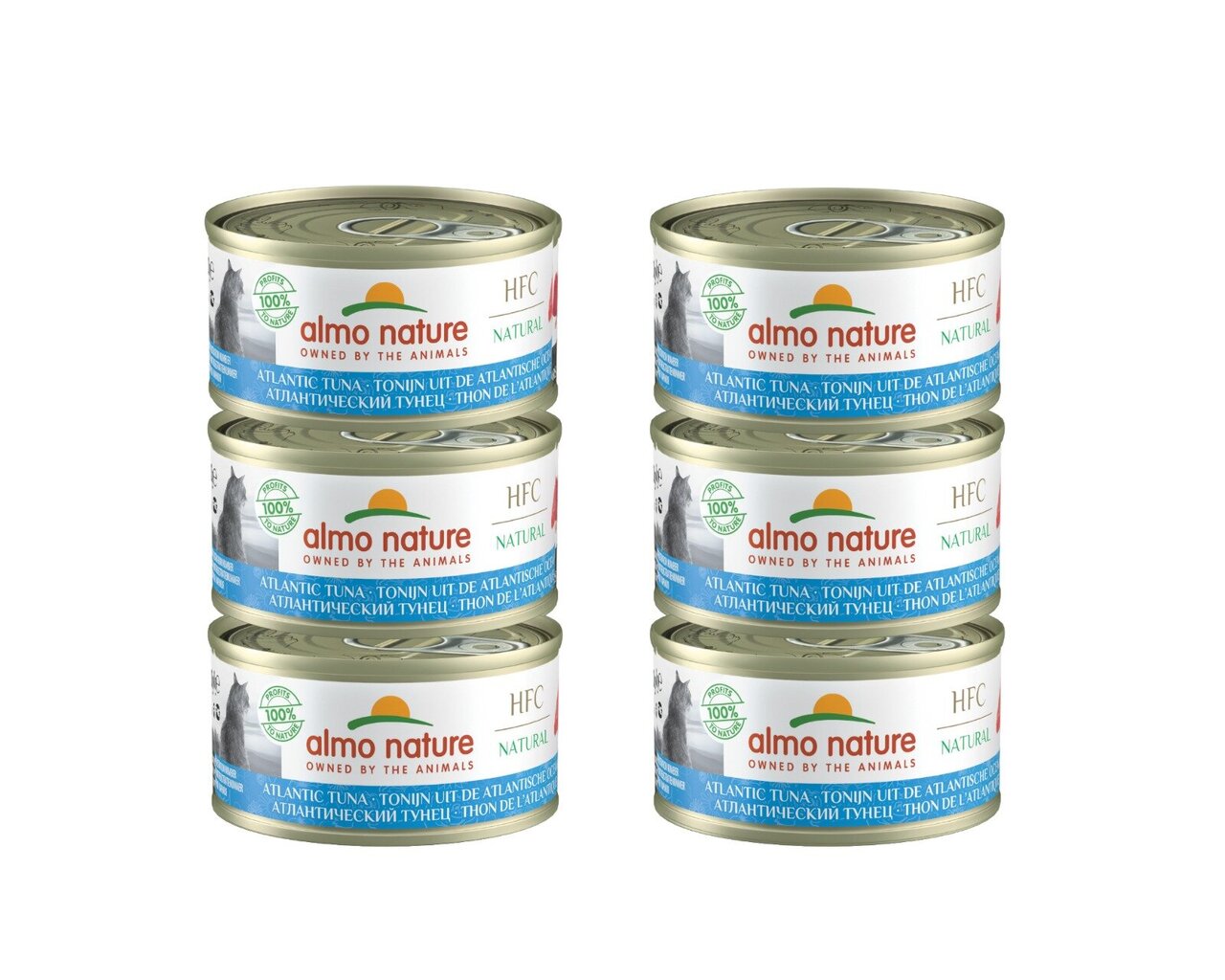 Almo Nature HFC Natural, katėms, Atlanto tunas, 6x70 g цена и информация | Konservai katėms | pigu.lt