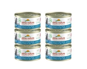 Almo Nature HFC Natural, для кошек, тунец, курица и сыр, 6x70г. цена и информация | Консервы для кошек | pigu.lt