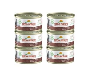 Almo Nature HFC Natural, katėms, jautiena, 6x70 g kaina ir informacija | Konservai katėms | pigu.lt