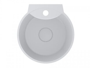Раковина подвесная круглая из литого мрамора Smart Mirasoft, 37x36 см, цвет белый матовый цена и информация | Раковины | pigu.lt
