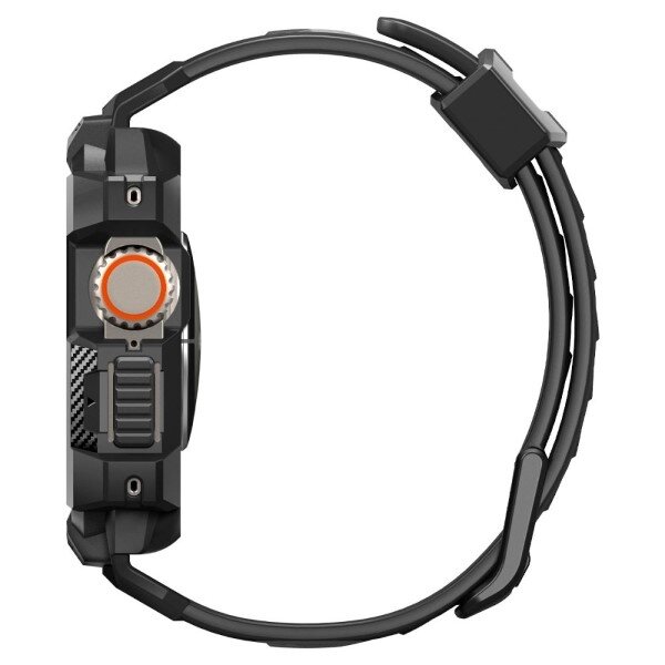 Spigen Rugged Armor Pro Apple Watch Ultra 49mm black ACS05460 kaina ir informacija | Išmaniųjų laikrodžių ir apyrankių priedai | pigu.lt