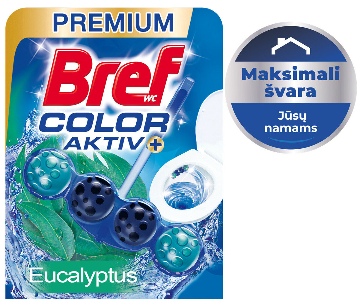 Bref wc 50g blue activ valiklis gaiviklis eucalyptus kaina ir informacija | Valikliai | pigu.lt