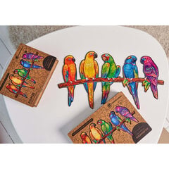 Medinė dėlionė Unidragon Playful Parrots, 291 det. kaina ir informacija | Dėlionės (puzzle) | pigu.lt