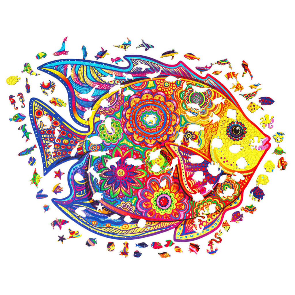 Medinė dėlionė Unidragon Shining Fish, 700 det. kaina ir informacija | Dėlionės (puzzle) | pigu.lt