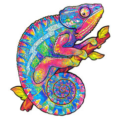 Medinė dėlionė Unidragon Iridescent Chameleon, 314 detalių, 31x41cm kaina ir informacija | Dėlionės (puzzle) | pigu.lt