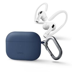 Uniq case Nexo AirPods Pro 2 gen + Ear Hooks Silicone blue|caspian blue kaina ir informacija | Ausinės | pigu.lt