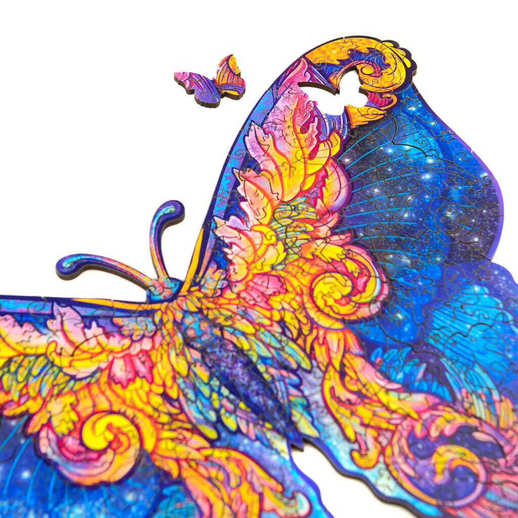 Medinė dėlionė Intergalaxy Butterfly, 199 detalės, Unidragon kaina ir informacija | Dėlionės (puzzle) | pigu.lt