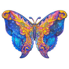 Medinė dėlionė Intergalaxy Butterfly, 199 detalės, Unidragon kaina ir informacija | Dėlionės (puzzle) | pigu.lt