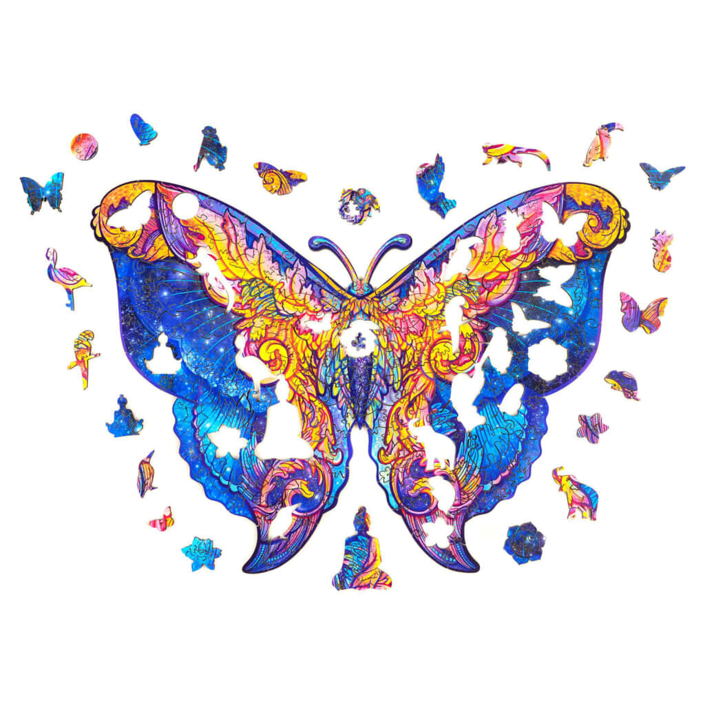 Medinė dėlionė Intergalaxy Butterfly, 199 detalės, Unidragon цена и информация | Dėlionės (puzzle) | pigu.lt