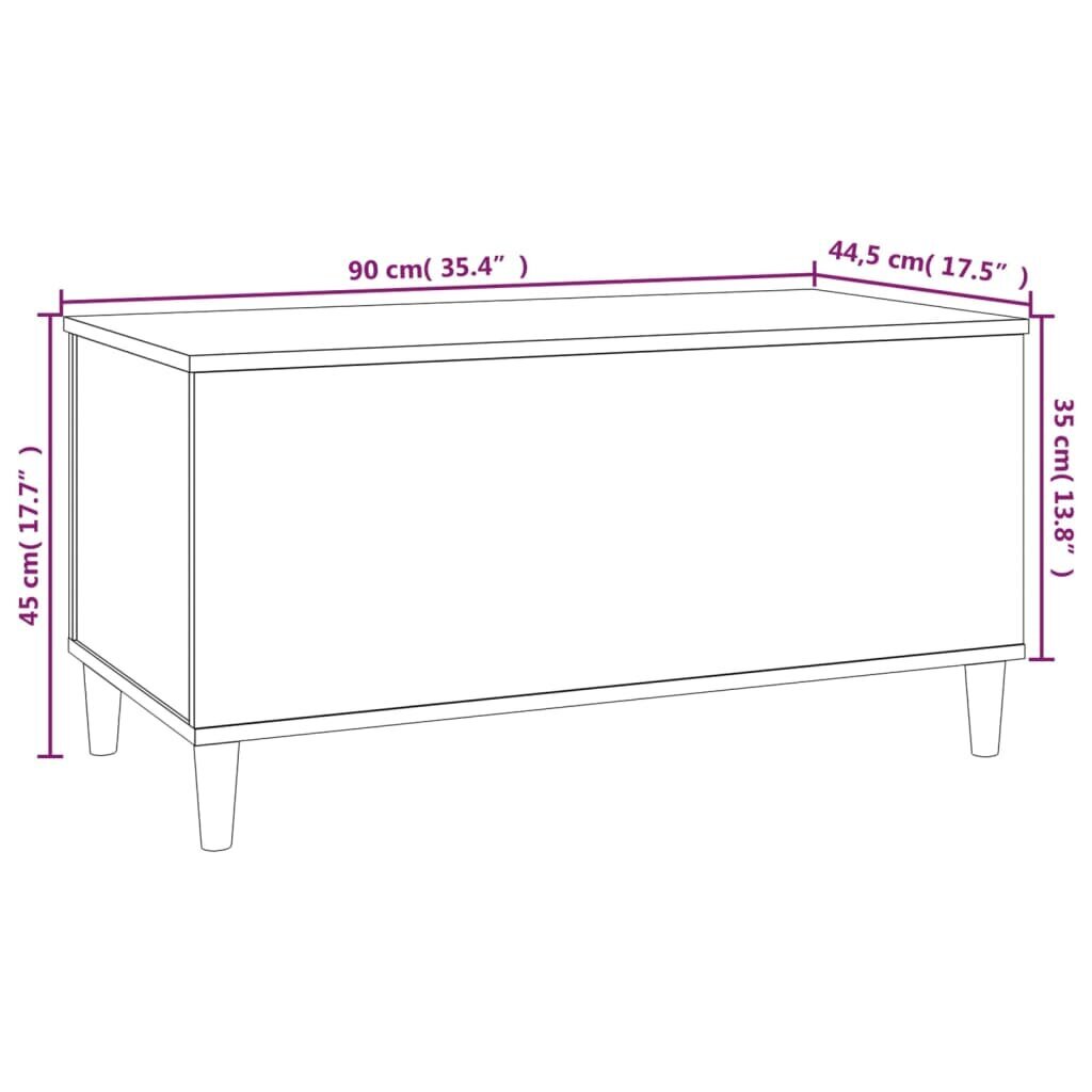 Kavos staliukas vidaXL, 90x44,5x45cm, juoda kaina ir informacija | Kavos staliukai | pigu.lt