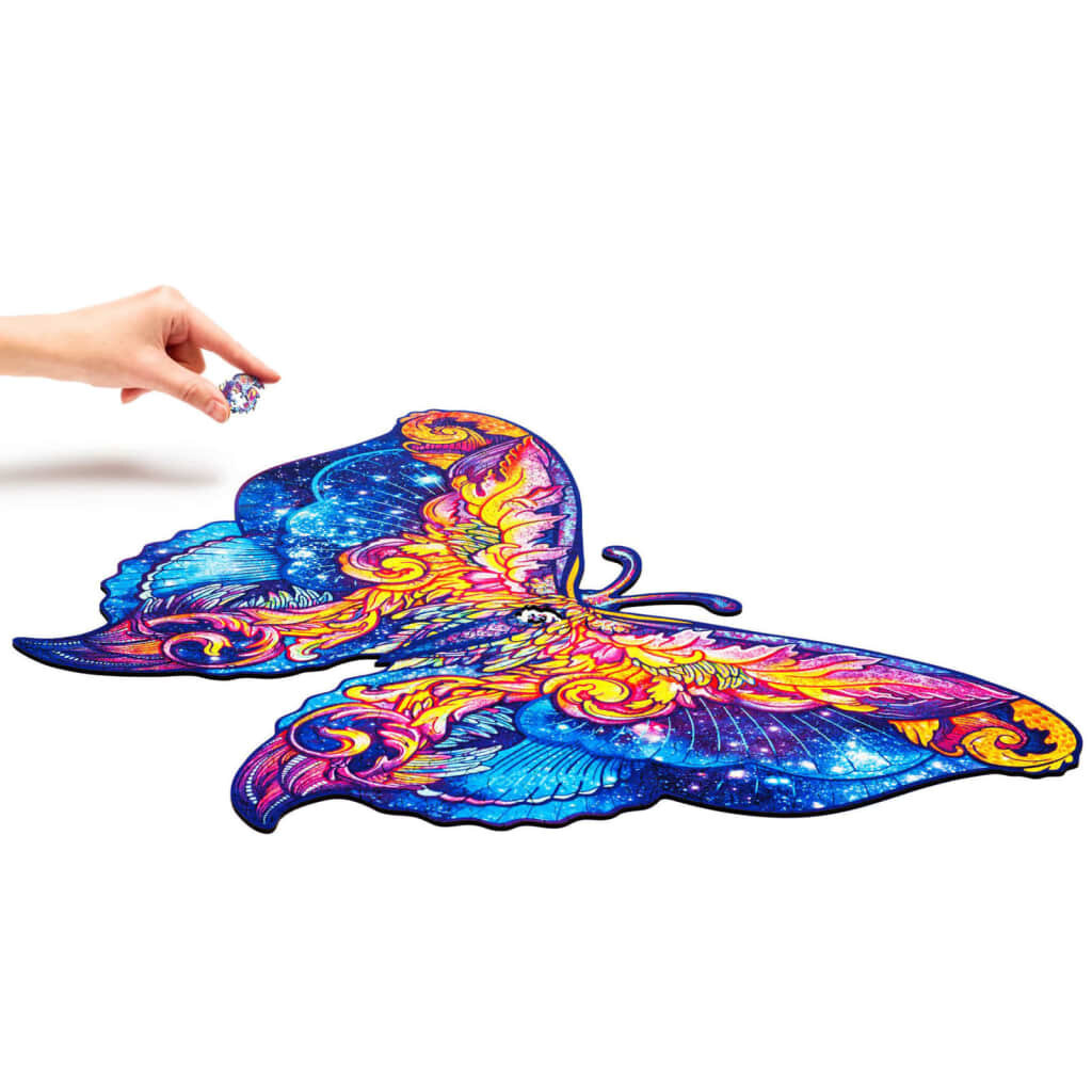 Medinė dėlionė drugelis Unidragon Intergalaxy Butterfly, 700 d. kaina ir informacija | Dėlionės (puzzle) | pigu.lt