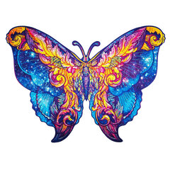 Medinė dėlionė drugelis Unidragon Intergalaxy Butterfly, 700 d. kaina ir informacija | Dėlionės (puzzle) | pigu.lt