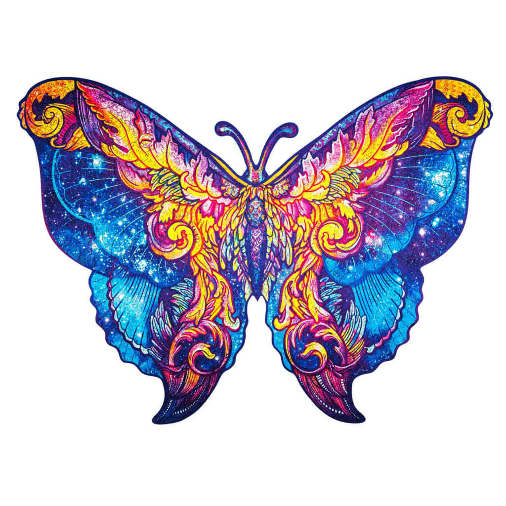 Medinė dėlionė drugelis Unidragon Intergalaxy Butterfly, 700 d. kaina ir informacija | Dėlionės (puzzle) | pigu.lt