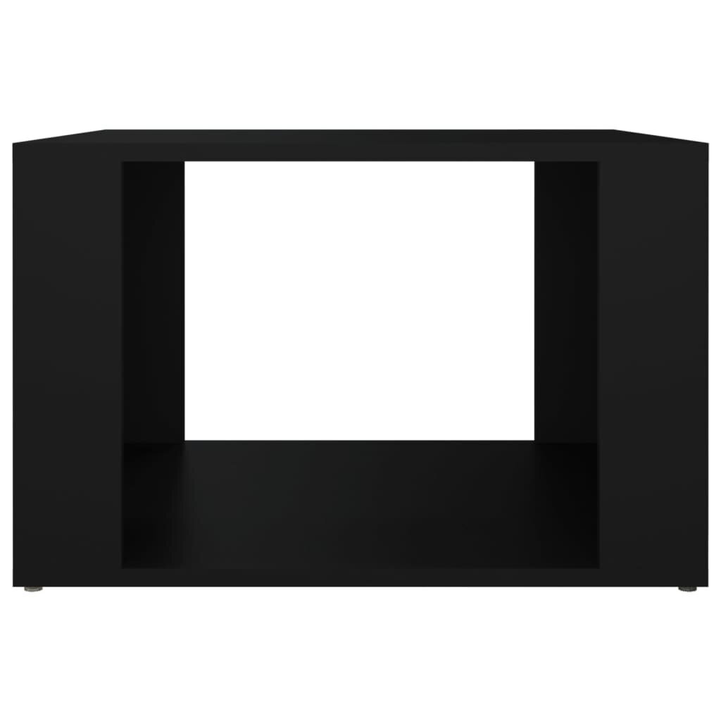 Naktinis staliukas vidaXL, Apdirbta mediena, 57x55x36cm, juoda kaina ir informacija | Spintelės prie lovos | pigu.lt
