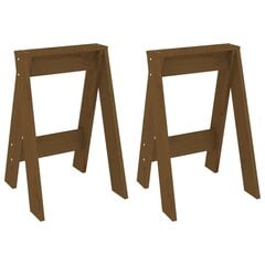 vidaXL Taburetės, 2vnt., medaus rudos, 40 x 40 x 60 cm, pušies masyvas Ruda kaina ir informacija | Virtuvės ir valgomojo kėdės | pigu.lt