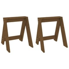 vidaXL Taburetės, 2 vnt., medaus rudos, 40 x 40 x 45 cm, pušies masyvas Ruda kaina ir informacija | Virtuvės ir valgomojo kėdės | pigu.lt